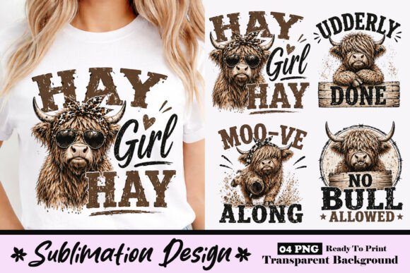 Download Hay Girl Funny Highland Cow Western Farm - Funny highland cow Collection