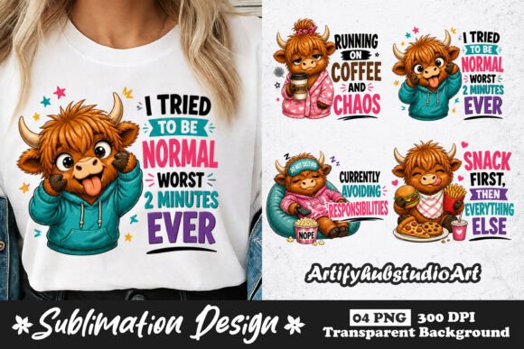 Download Funny Highland Cow Quote Sublimation PNG - Funny highland cow Collection