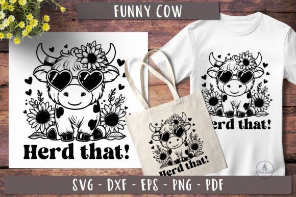 Download Funny Highland Cow Svg | Herd That - Premium Bundle
