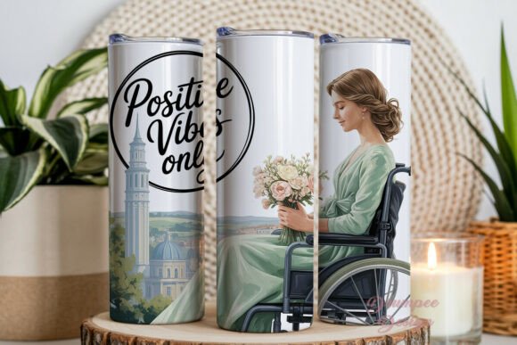 Download Positive Vibes Woman 20oz Tumbler Wrap - Premium Resources