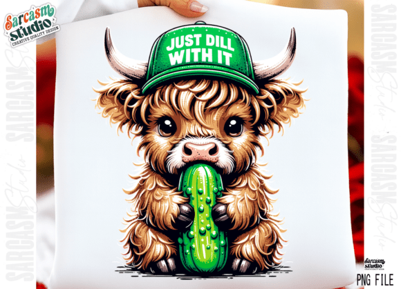 Download Funny Highland Cow Pickle Hat Png, Humor - Funny highland cow Collection