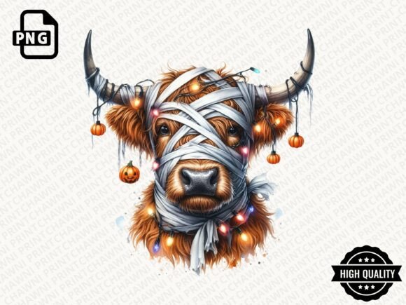 Download Funny Highland Cow Halloween Clipart - Premium Bundle
